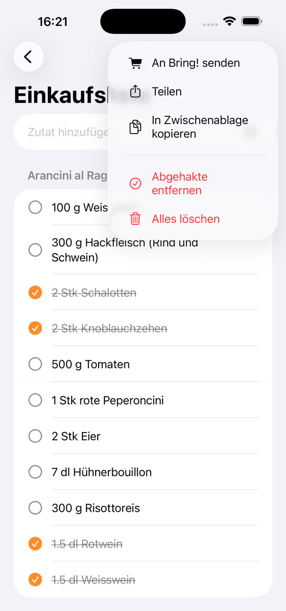 Einkaufsliste